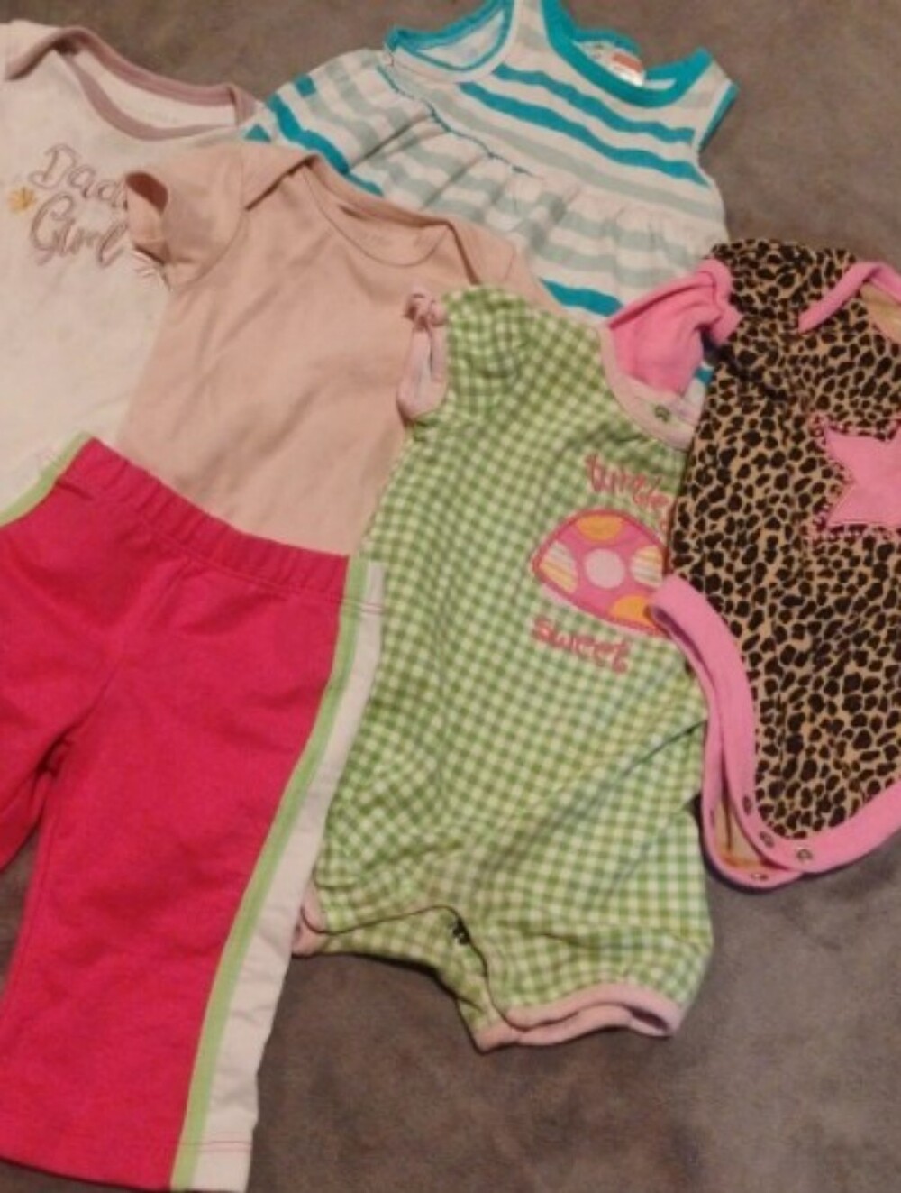 Baby Girl Clothes Lot 6pc Garanimals/Jumping Beans Rompers - 3-6m